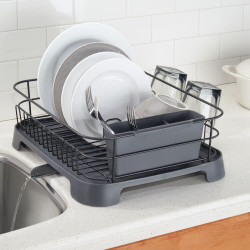 Large Kitchen Sink Dish Drying Rack with 360 Degree Swivel Spout