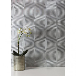 Arthouse Foil Wave Silver - Wallpaper